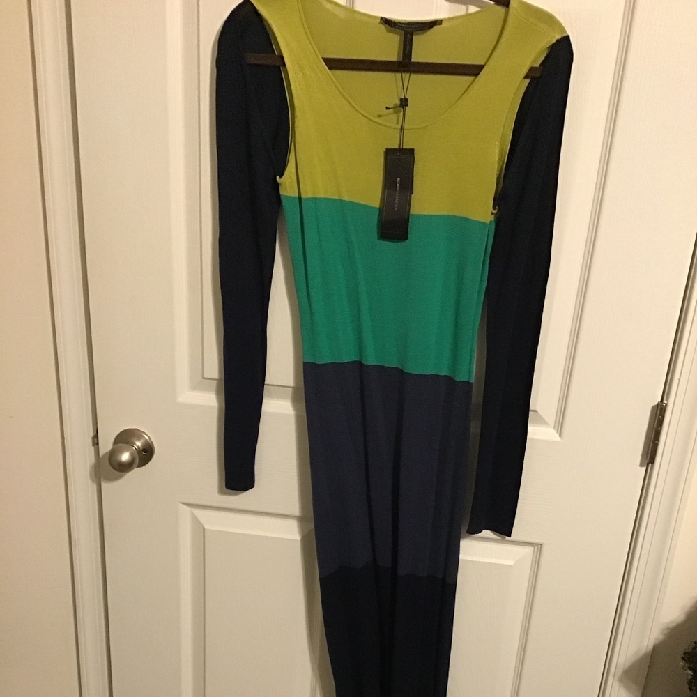 Brand New with Tags BcbgMaxazria Color Block Maxi Dress